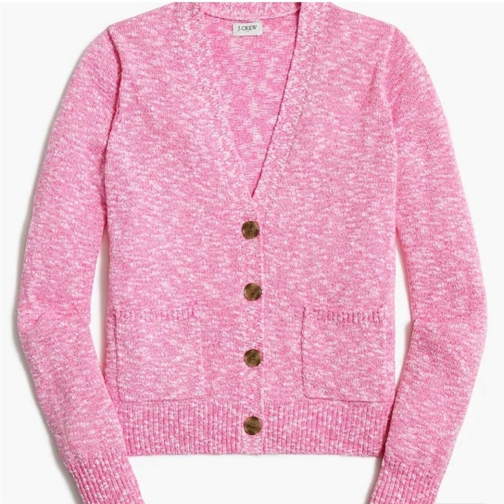 J. Crew Pink Button-Up Cardigan